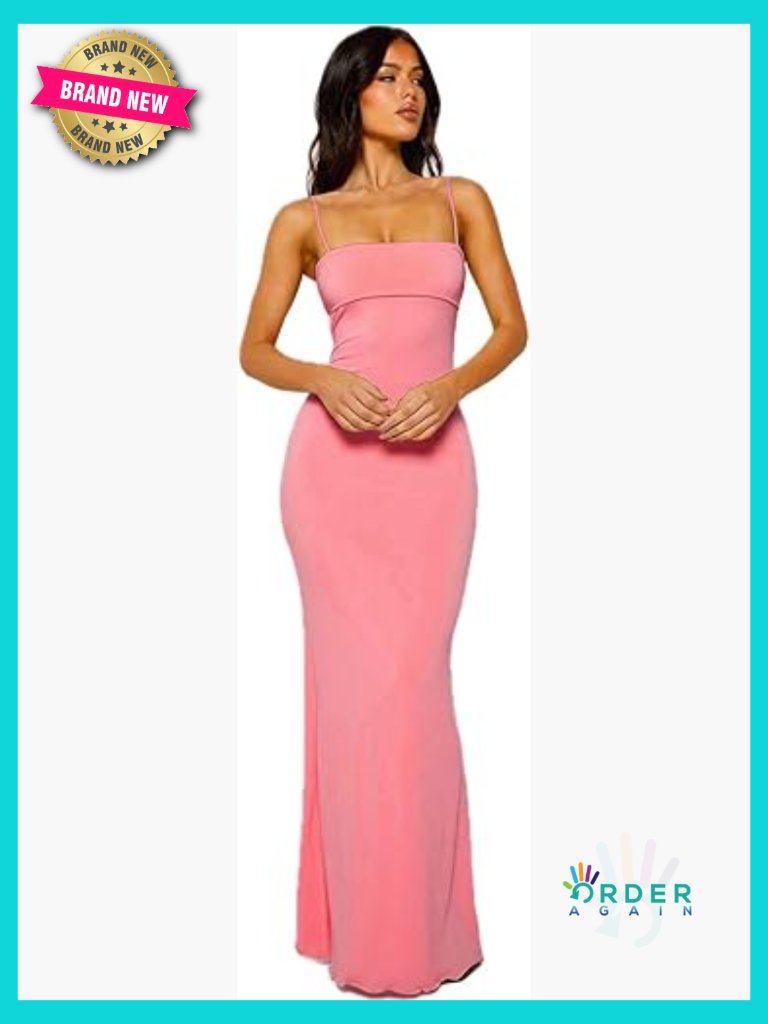 Cutout Backless Maxi Dress Sexy Sleeveless Tight Slip Spaghetti Strap Long